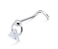 Dangling Triangle Curved Nose Stud NSKB-798